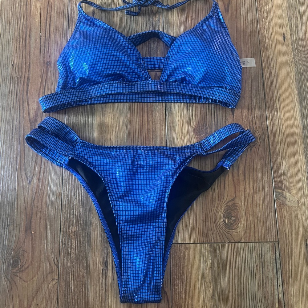 Metallic blue bikini